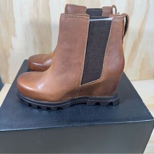 Sorel Tan Wedge Ankle Booties